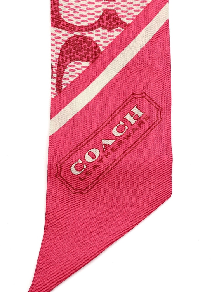 COACH Vintage Signature Print Silk Skinny Scarf - Image 4 of 4