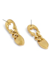 COACH Gold Tone Signature C Buckle Chain Drop Earrings - Image 1 of 3