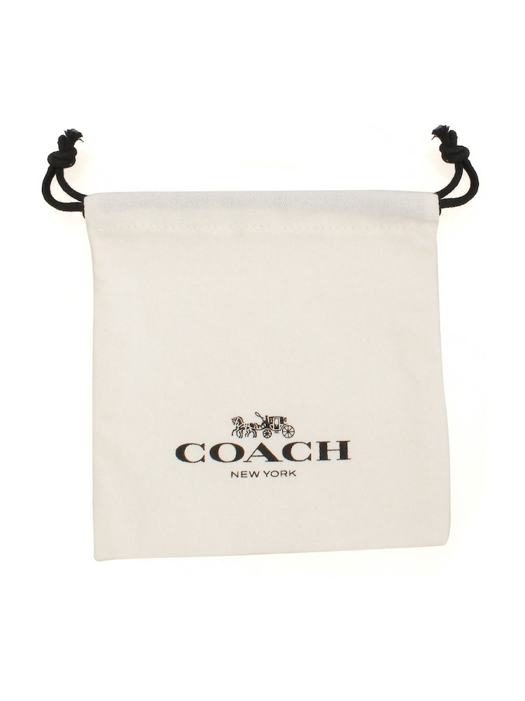 COACH Gold Tone Signature C Buckle Chain Drop Earrings - Image 3 of 3