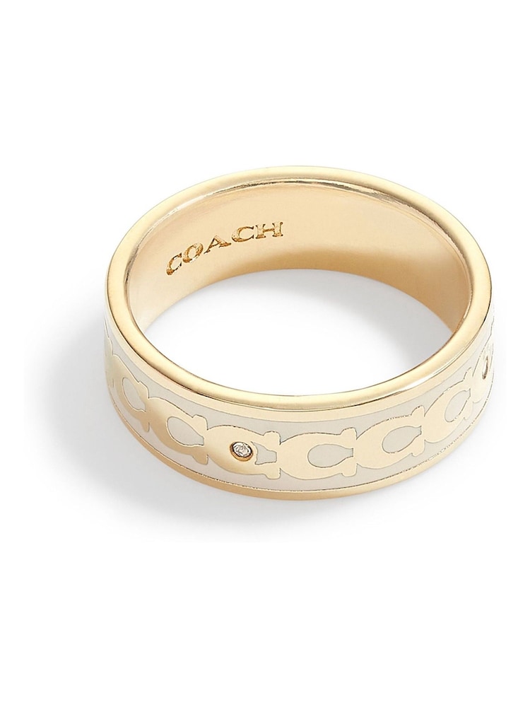 COACH Gold Tone Signature Band Ring - Image 1 of 2