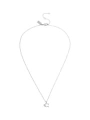 COACH Silver Tone Signature C Starter Necklace - Image 1 of 3