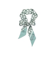 COACH Green Vintage Signature Print Silk Skinny Scarf - Image 2 of 4