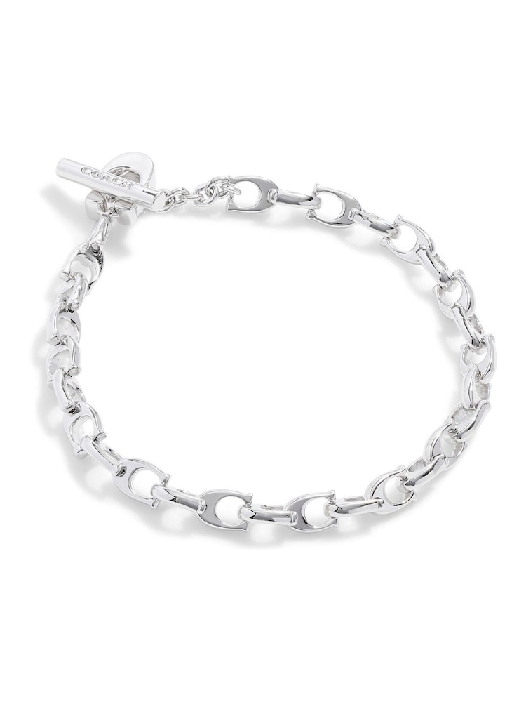 COACH Silver Tone Signature Link Bracelet - Image 2 of 4