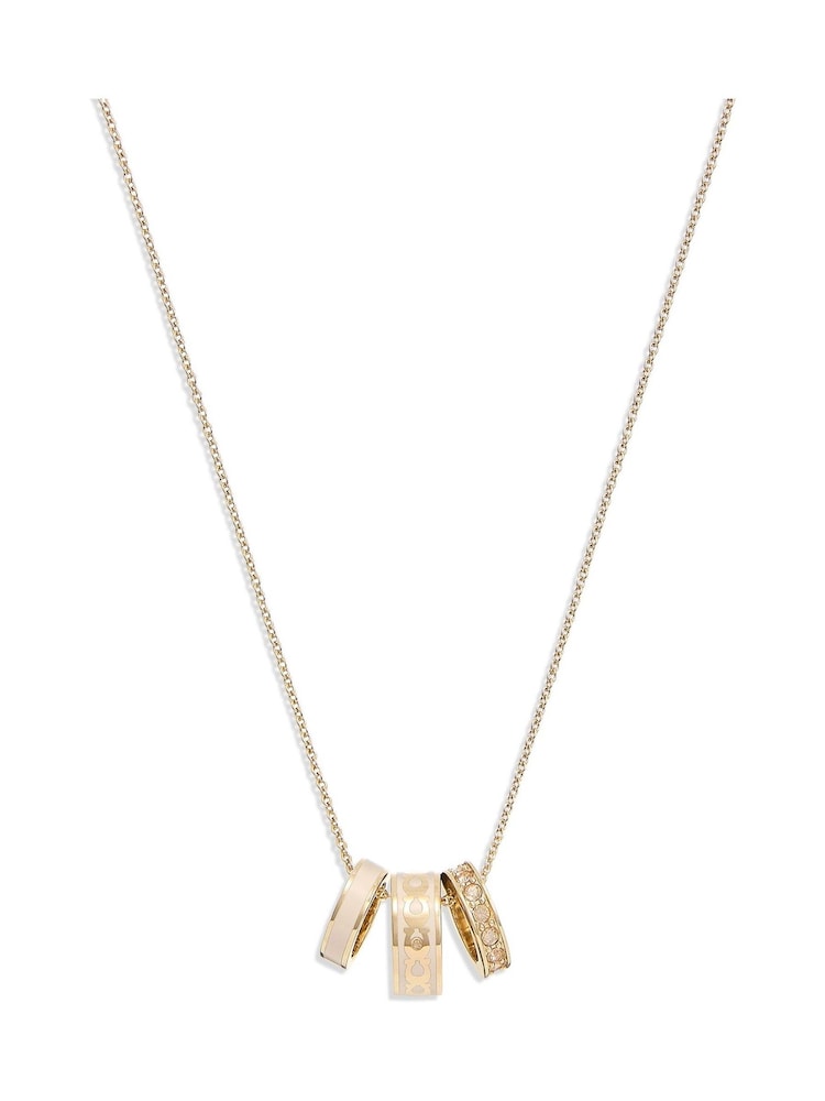 COACH Gold Tone Enamel C Chain Rondell Necklace - Image 1 of 3