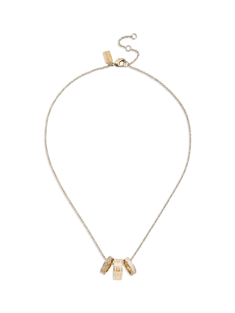 COACH Gold Tone Enamel C Chain Rondell Necklace - Image 3 of 3