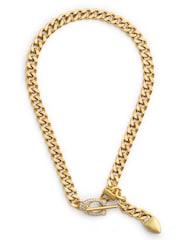 COACH Gold Tone Signature C Buckle Curb Chain Necklace - Image 1 of 3