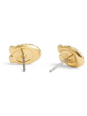 COACH Gold Tone Signature C Pavé Turnlock Stud Earrings - Image 2 of 3