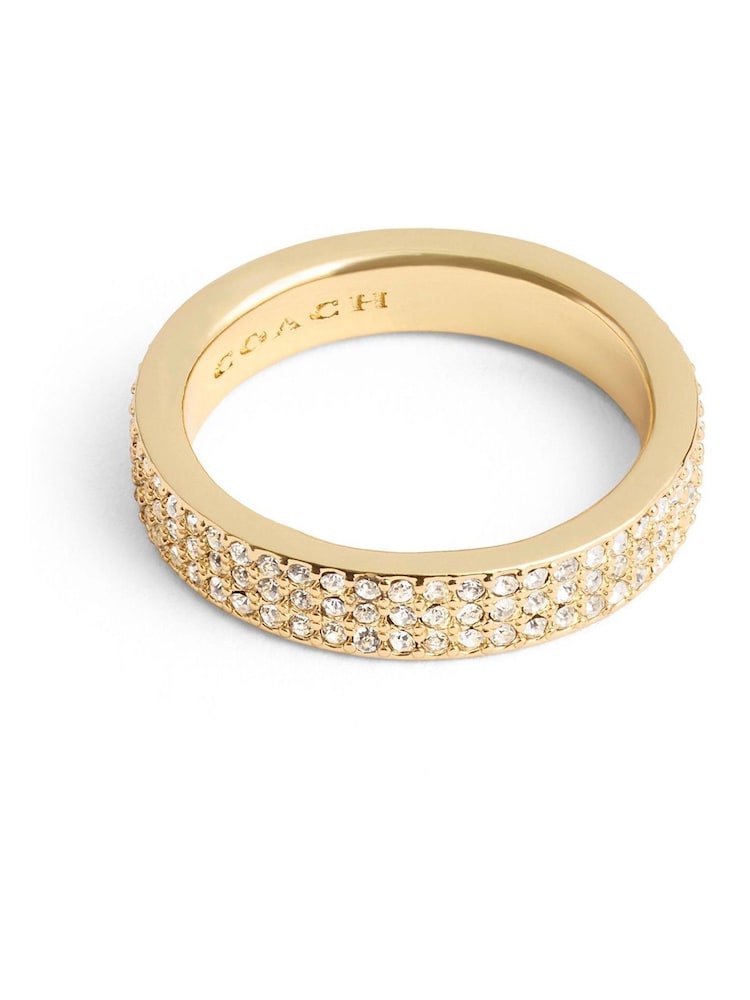 COACH Gold Tone Pavé Band Ring - Image 3 of 3