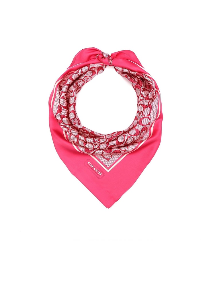 COACH Purple Vintage Signature Print Silk Square Scarf - Image 1 of 4
