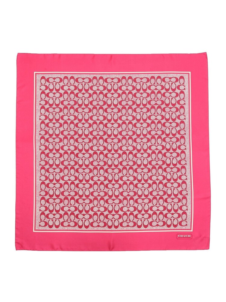 COACH Purple Vintage Signature Print Silk Square Scarf - Image 3 of 4