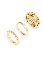 COACH Gold Tone Signature Openwork Ring Set - Image 3 of 3