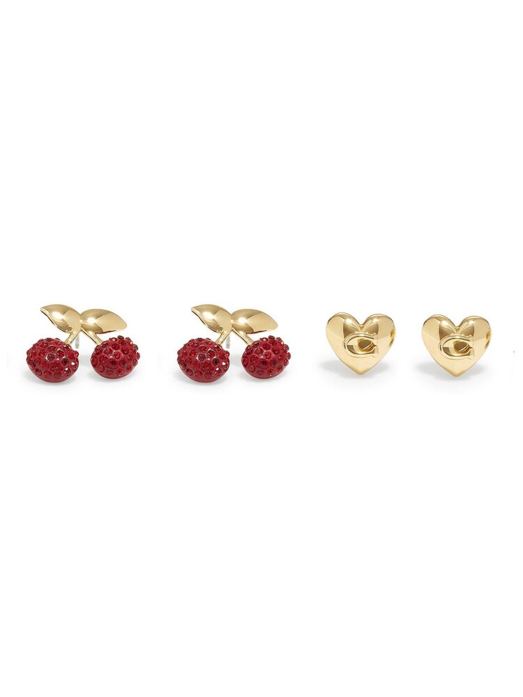 COACH Gold Tone Signature Cherry Earring Set - Image 1 of 3