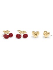 COACH Gold Tone Signature Cherry Earring Set - Image 2 of 3