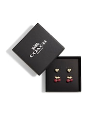 COACH Gold Tone Signature Cherry Earring Set - Image 3 of 3