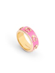 COACH Gold Tone Signature C Enamel Band Ring - Image 2 of 4