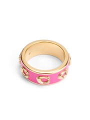 COACH Gold Tone Signature C Enamel Band Ring - Image 3 of 4