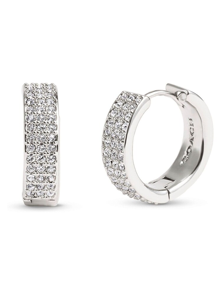 COACH Silver Tone Pavé Earrings - Image 1 of 3