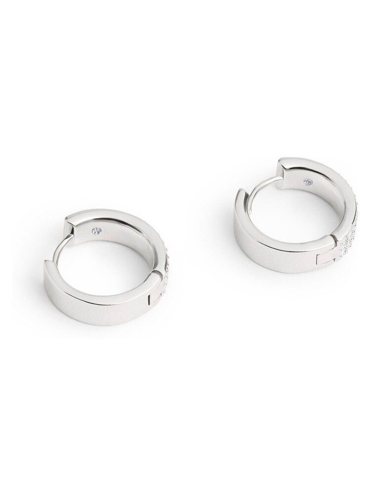 COACH Silver Tone Pavé Earrings - Image 2 of 3