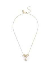 COACH Gold Tone Signature Enamel Heart Charm Pendant Necklace - Image 1 of 3