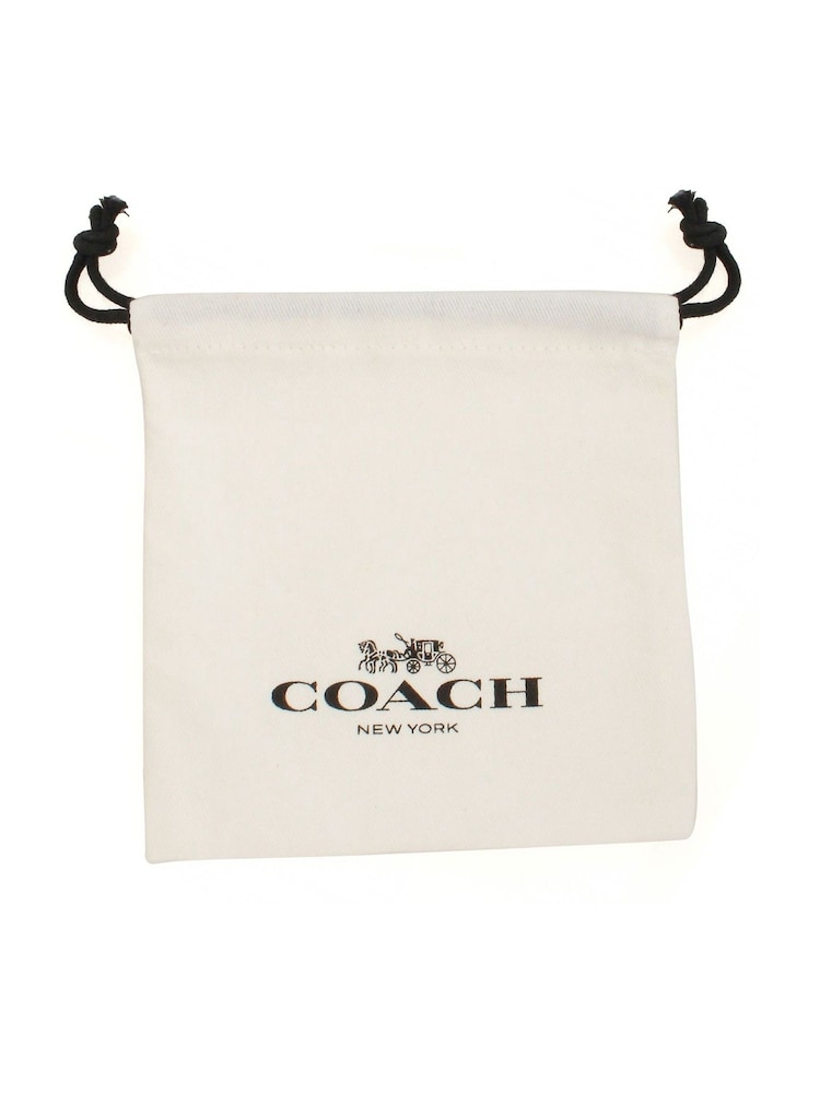COACH Gold Tone Signature Enamel Heart Charm Pendant Necklace - Image 2 of 3