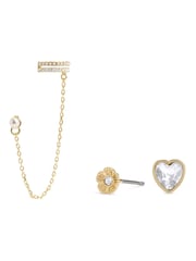 COACH Gold Tone Pearl Cuff Earring Set - Image 1 of 3