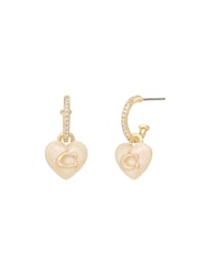 COACH Gold Tone Signature Heart Huggies Earrings - Bild 1 von 3
