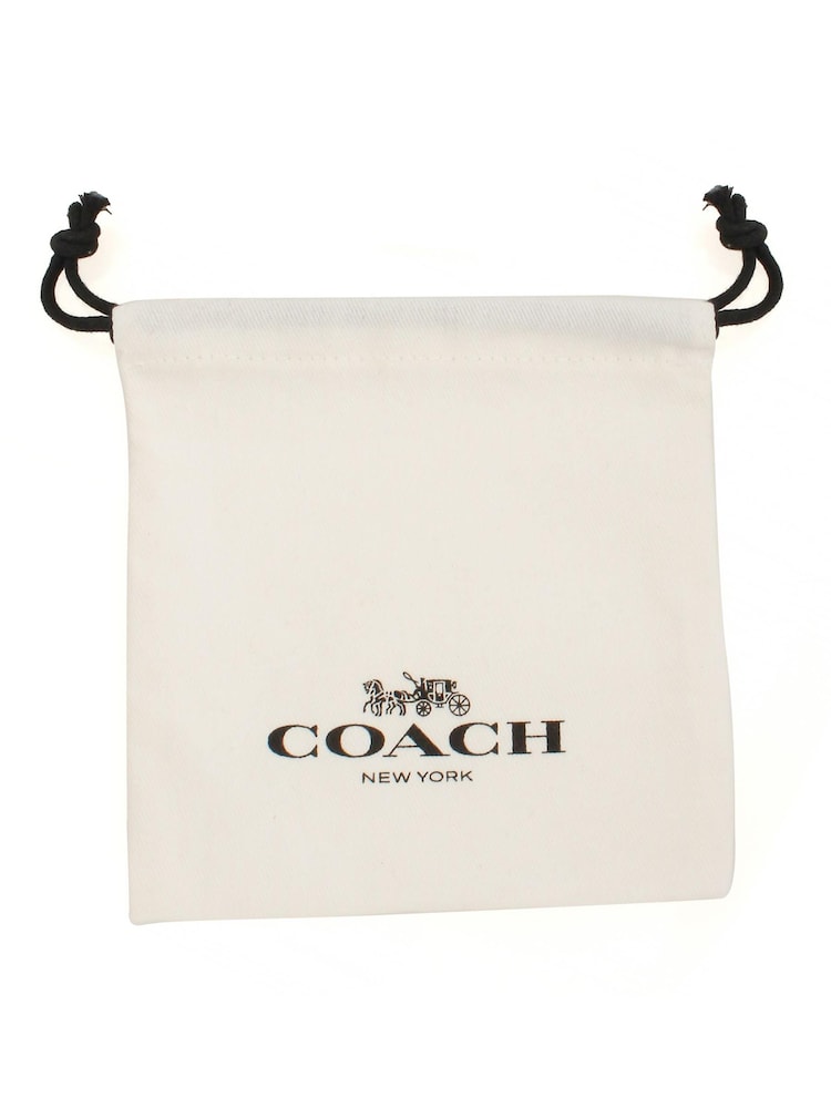COACH Gold Tone Signature Heart Huggies Earrings - Bild 3 von 3