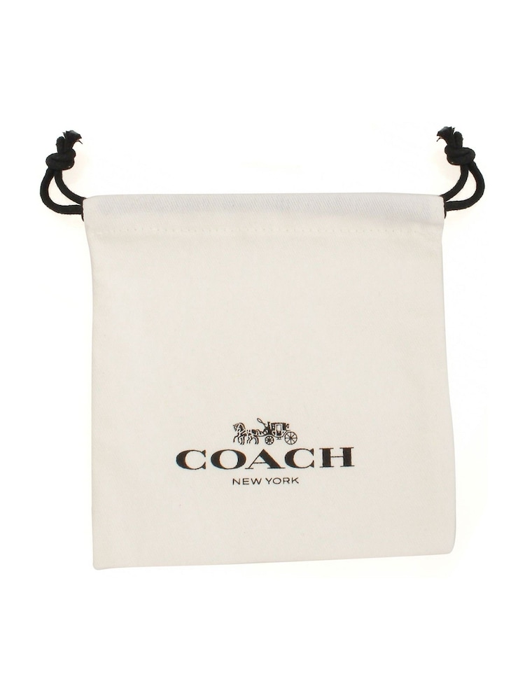 COACH Gold Tone Signature Horse & Carriage Leather Slider Bracelet - Image 2 of 3 COACH Gold Tone Signature Horse & Carriage Leather Slider Bracelet - Image 2 of 3