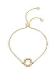 COACH Gold Tone Signature Pavé Tea Rose Slider Bracelet - Image 2 of 3