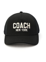 COACH Black Trucker 100% Cotton Black Hat - Image 1 of 4