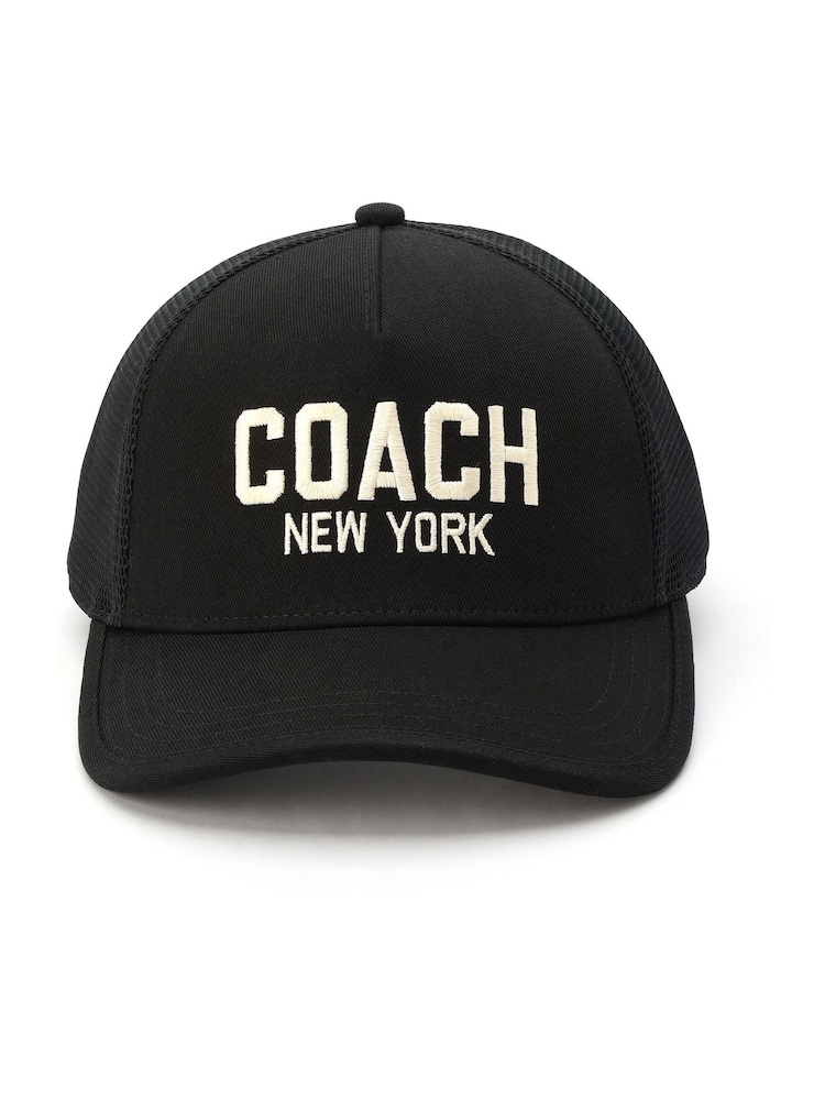 COACH Black Trucker 100% Cotton Black Hat - Image 1 of 4