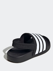 adidas Black Adilette Estrap Slides - Image 4 of 9
