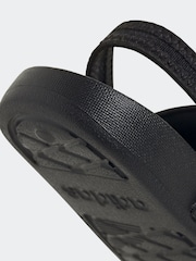 adidas Black Adilette Estrap Slides - Image 9 of 9