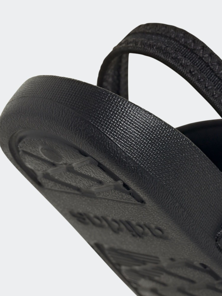adidas Black Adilette Estrap Slides - Image 9 of 9
