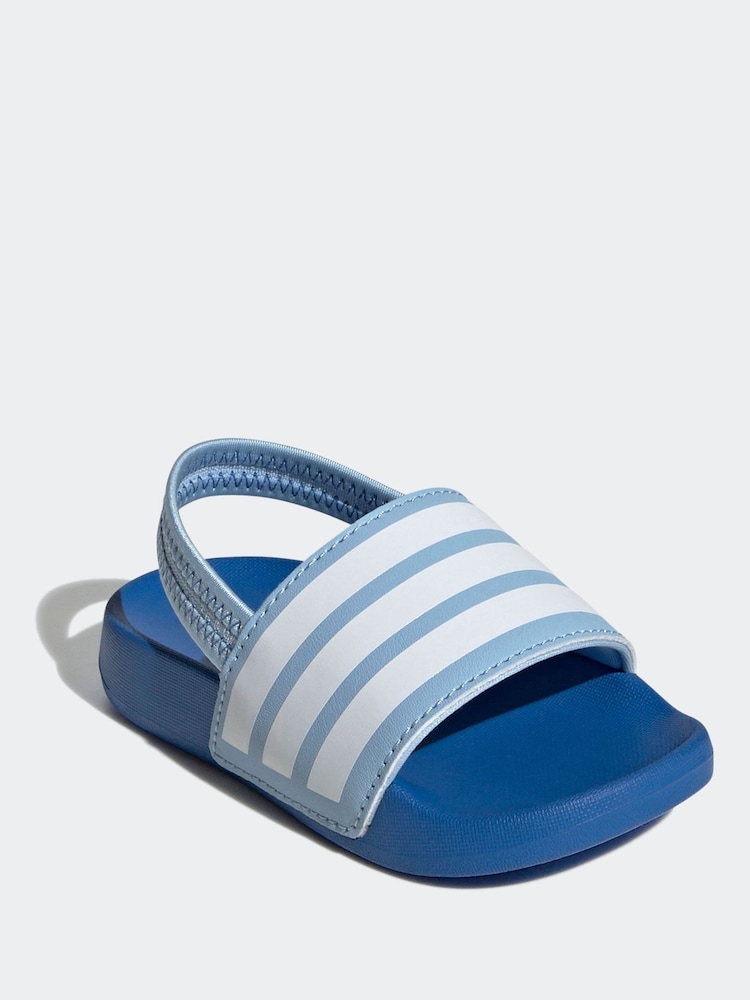 adidas Blue Adilette Estrap Slides - Image 1 of 9