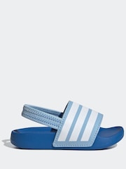 adidas Blue Adilette Estrap Slides - Image 2 of 9
