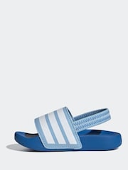 adidas Blue Adilette Estrap Slides - Image 3 of 9
