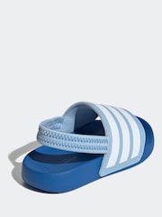 adidas Blue Adilette Estrap Slides - Image 4 of 9