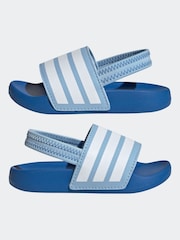 adidas Blue Adilette Estrap Slides - Image 5 of 9