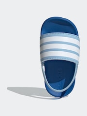 adidas Blue Adilette Estrap Slides - Image 6 of 9
