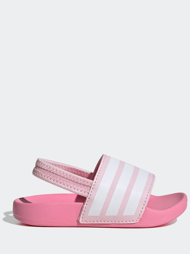 adidas Pink Adilette Estrap Slides - Image 1 of 10