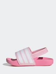 adidas Pink Adilette Estrap Slides - Image 2 of 10