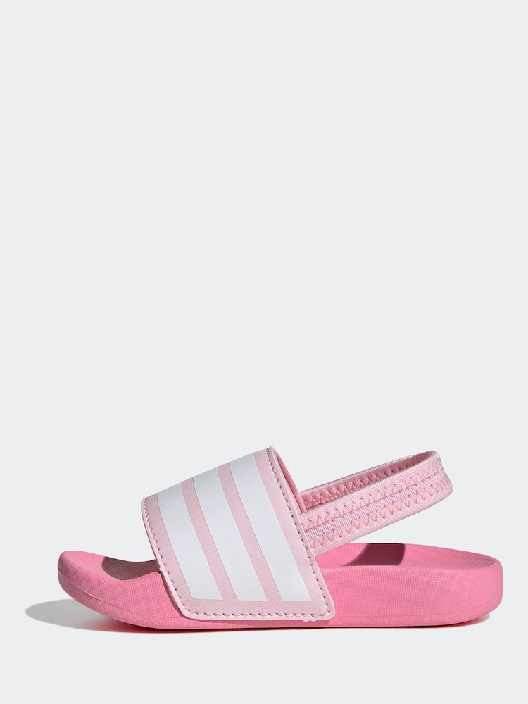 adidas Pink Adilette Estrap Slides - Image 2 of 10