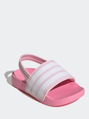 adidas Pink Adilette Estrap Slides - Image 3 of 10