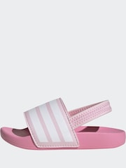 adidas Pink Adilette Estrap Slides - Image 5 of 10