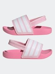 adidas Pink Adilette Estrap Slides - Image 6 of 10