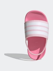 adidas Pink Adilette Estrap Slides - Image 7 of 10