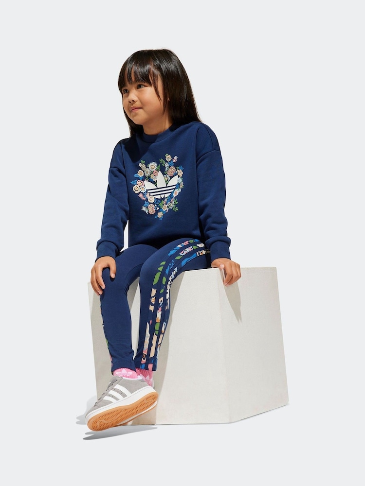 adidas Originals Blue Liberty London Floral Tracksuit - Image 1 of 6
