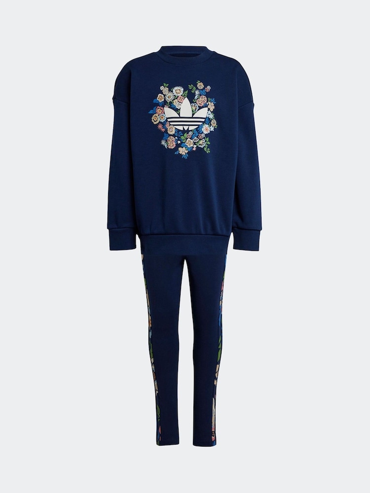 adidas Originals Blue Liberty London Floral Tracksuit - Image 5 of 6