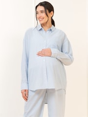 Seraphine Fine Stripe Full Length 100% Cotton Pyjama Set - Image 1 of 12